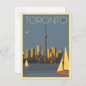 Toronto, Kanada | Skyline mit Segelbooten Postkarte (Vorne/Hinten)
