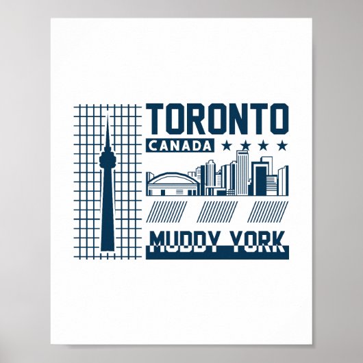 Toronto Kanada Urban Skyline Grafikdesign Poster (Vorne)