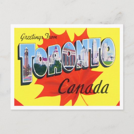 Toronto, Kanada Vintag Big Letters Postcard Postkarte (Vorderseite)