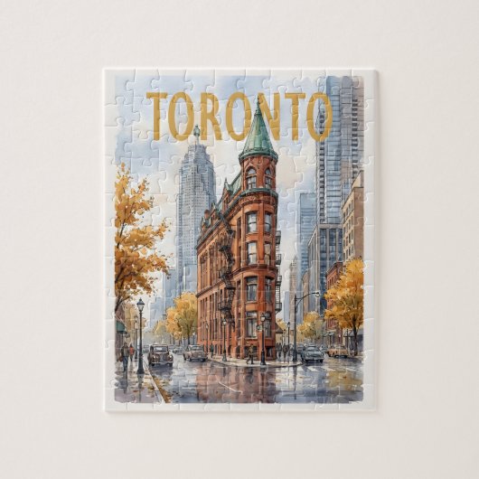 Toronto Kanada Vintage Reise Puzzle (Vertikal)