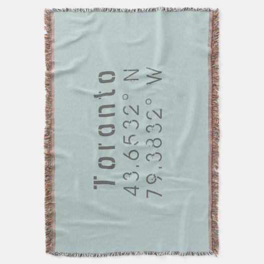 Toronto Latitude Longitude Decke (Vorderseite Vertikal)