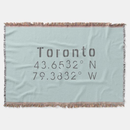 Toronto Latitude Longitude Decke (Vorderseite)
