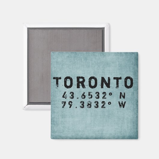 Toronto Latitude Longitude Denim Magnet (Vorderseite/Rückseite)