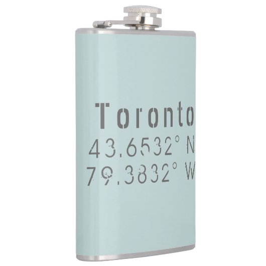 Toronto Latitude Longitude Flachmann (Rechts)