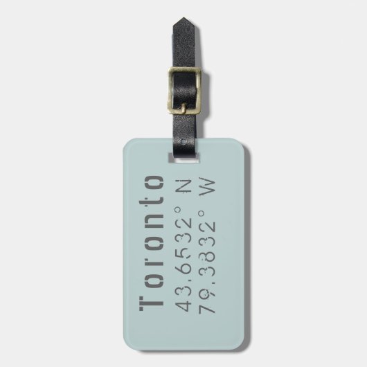 Toronto Latitude Longitude Gepäckanhänger (Vorderseite vertikal)