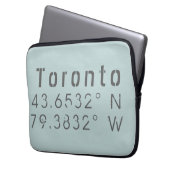 Toronto Latitude Longitude Laptopschutzhülle (Vorderseite Links)