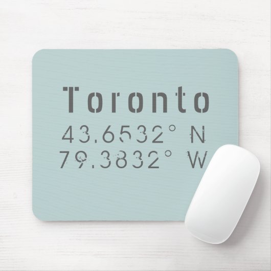 Toronto Latitude Longitude Mousepad (Mit Mouse)