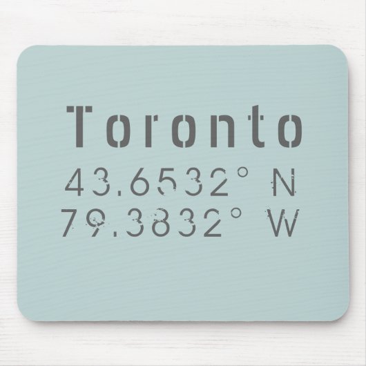 Toronto Latitude Longitude Mousepad (Vorne)