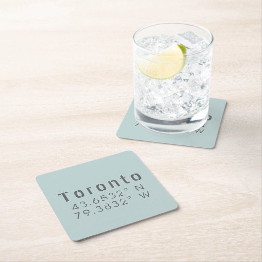 Toronto Latitude & Longitude Rechteckiger Pappuntersetzer (Vor Ort)