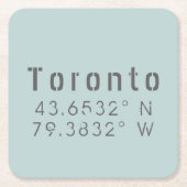 Toronto Latitude & Longitude Rechteckiger Pappuntersetzer (Vorderseite)