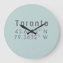 Toronto Latitude Longitude Wall Clock Große Wanduhr