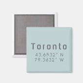Toronto Latitude und Länge Magnet (Vorderseite/Rückseite)
