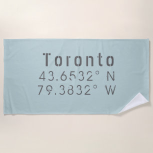 Toronto Latitude und Länge Strandtuch