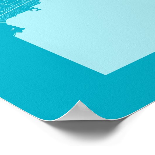 Toronto Light Blue City Map Poster (Ecke)