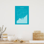Toronto Light Blue City Map Poster (Küche)