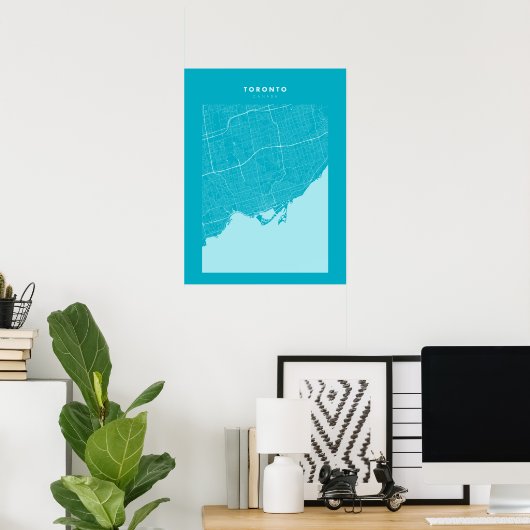 Toronto Light Blue City Map Poster (Heimbüro)
