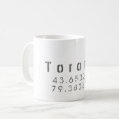 Toronto Longitude Latitude Tasse (Vorderseite Links)