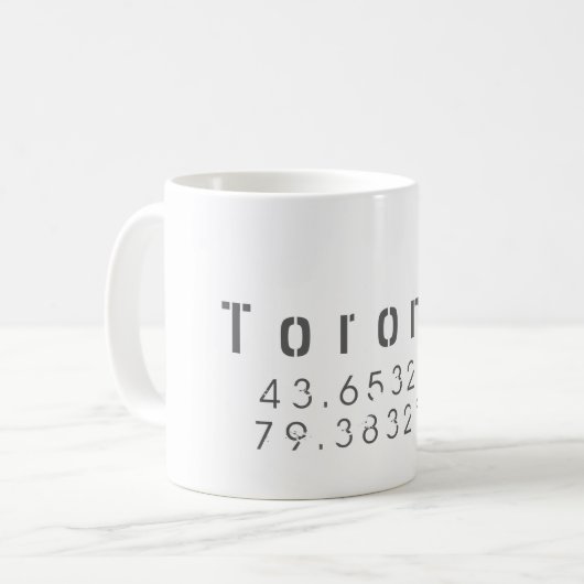 Toronto Longitude Latitude Tasse (Vorderseite Links)