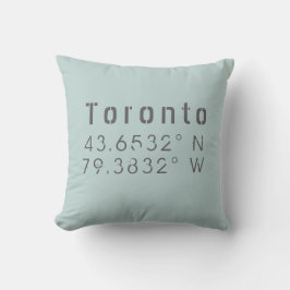 Toronto Longitude Latitude Throw Kissen