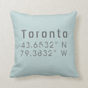 Toronto Longitude Latitude Throw Kissen