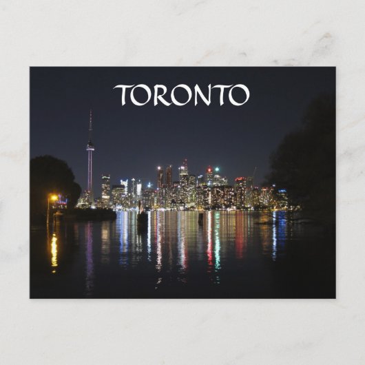 Toronto-Nachtansicht von Toronto-Insel Postkarte (Vorderseite)