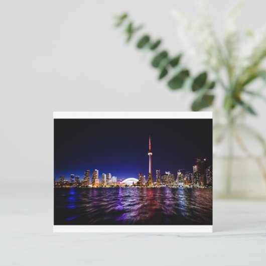 Toronto Night Skyline Postkarte (Stehend Vorderseite)