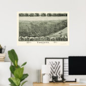 Toronto, OH Panorama Karte - 1889 Poster (Heimbüro)