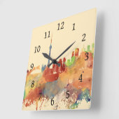 Toronto Ontario Canada Orange Skyline Design 248 Quadratische Wanduhr (Winkel)