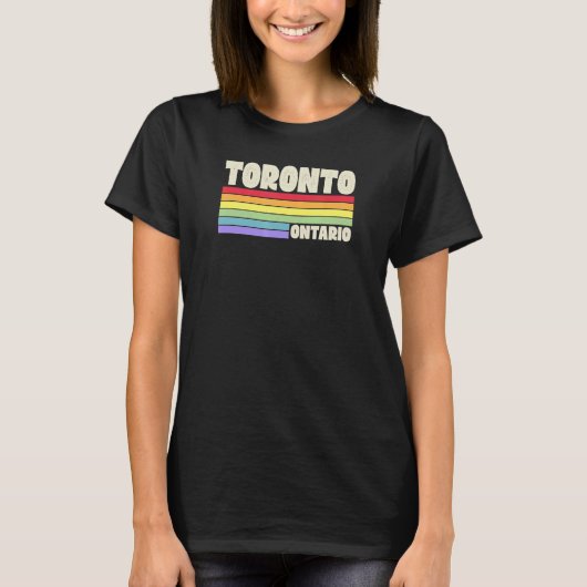 Toronto Ontario Canada Rainbow Gay Pride Merch Ret T-Shirt (Vorderseite)