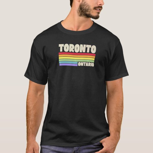 Toronto Ontario Canada Rainbow Gay Pride Merch Ret T-Shirt (Vorderseite)