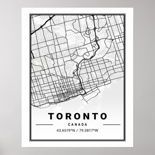 Toronto Ontario Canada Travel City Map Poster (Vorne)