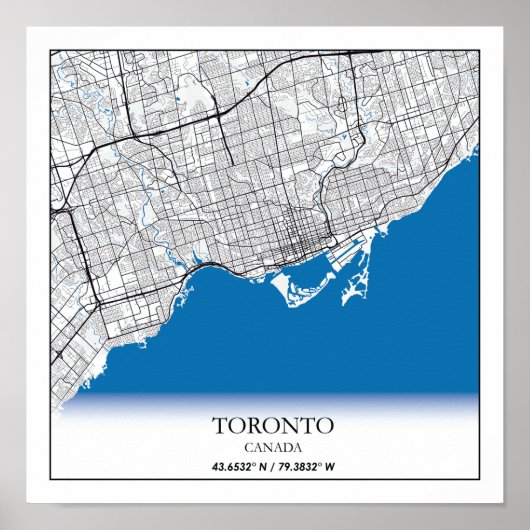 Toronto Ontario Canada Travel City Map Poster (Vorne)