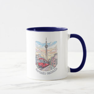 Toronto Ontario Kanada Aquarell Skyline CN Tower Tasse