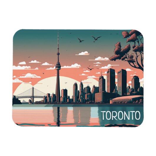 Toronto Ontario Panorama View City Magnet (Horizontal)