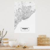 Toronto, Ontario (schwarz auf weiß) Poster (Küche)