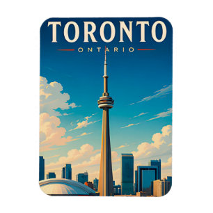 🗼 Toronto Ontario Skyline Retro Reise Magnet