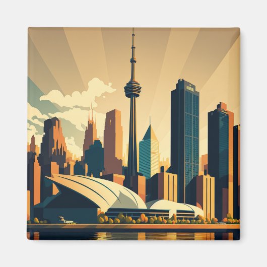 Toronto Ontario Vintag Sunset City Magnet (Vorne)