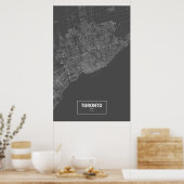Toronto, Ontario (weiß auf schwarz) Poster (Küche)