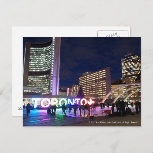 Toronto Pan Am Sign & Maple Leaf von RoseWrites Postkarte (Vorne/Hinten)