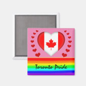 Toronto Pride & Hearts & Rainbow Flag / Liebe Magnet (Vorderseite/Rückseite)
