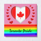 Toronto Pride & Hearts & Rainbow Flag / Liebe Magnet
