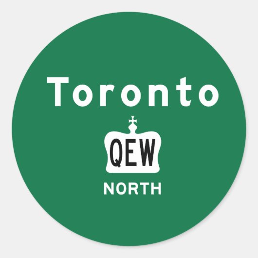 Toronto QEW Runder Aufkleber (Vorderseite)