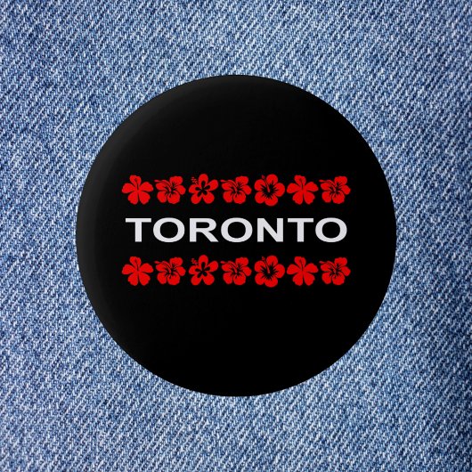 Toronto Red Aloha Bands Dark Color Button