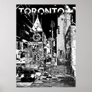 ࿗ Toronto, Schwarz-Weiß-Collage Poster