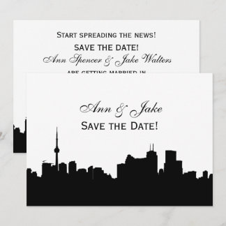 Toronto Silhouette DIY BG Color Save the Date Wh2 Einladung