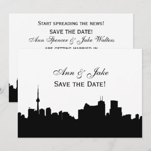 Toronto Silhouette DIY BG Farbe Save-the-Date Wh2 Einladung