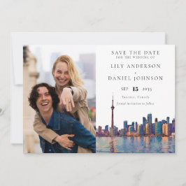 Toronto Skyline Aquarell-Foto-Hochzeit Save The Date