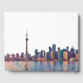 Toronto Skyline Aquarell-Hochzeit Gästebuch (Rückseite)
