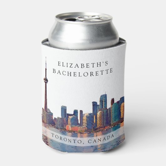 Toronto Skyline Aquarell Junggesellinnenabschied Dosenkühler (Kanne Vorderseite)