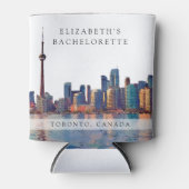 Toronto Skyline Aquarell Junggesellinnenabschied Dosenkühler (Vorderseite)